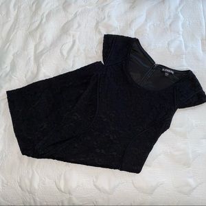 Black Floral Lace Overlay Dress by Express♥︎👗